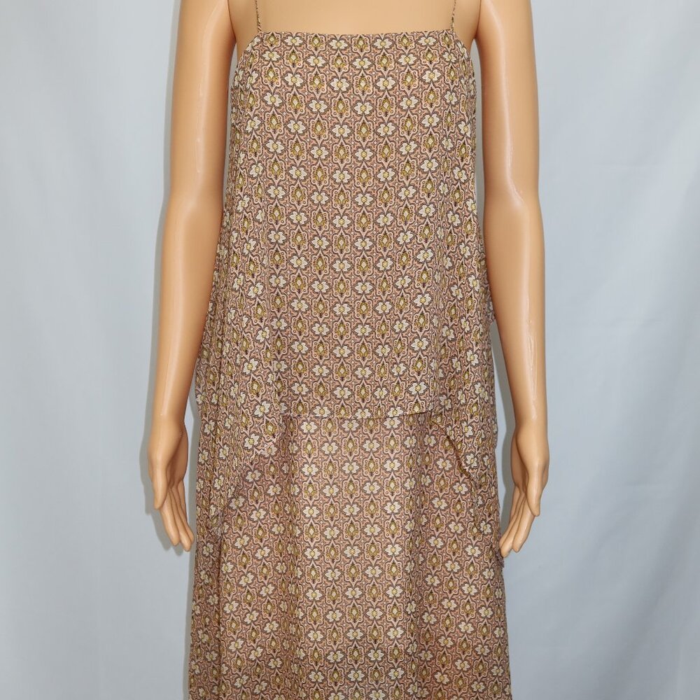 Theory Dafeon Silk Swing Dress Small Petite Tiered Asymmetric Romantic Fairycore